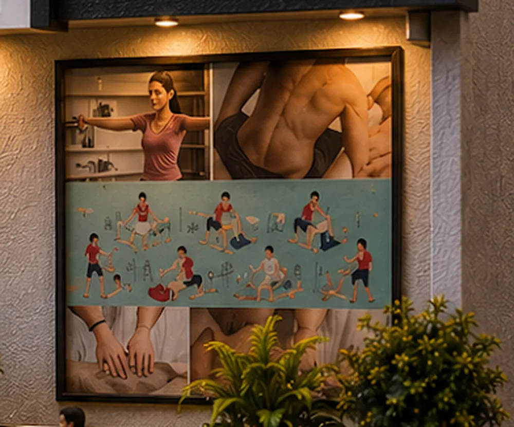 Treatment and exercise panels at the clinic